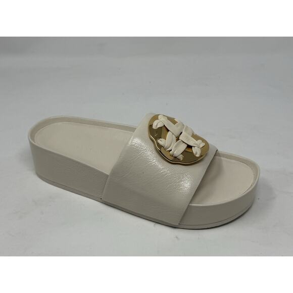 Tory Burch shoes sandals light cream woven wedge heels 6 - Picture 1 of 7